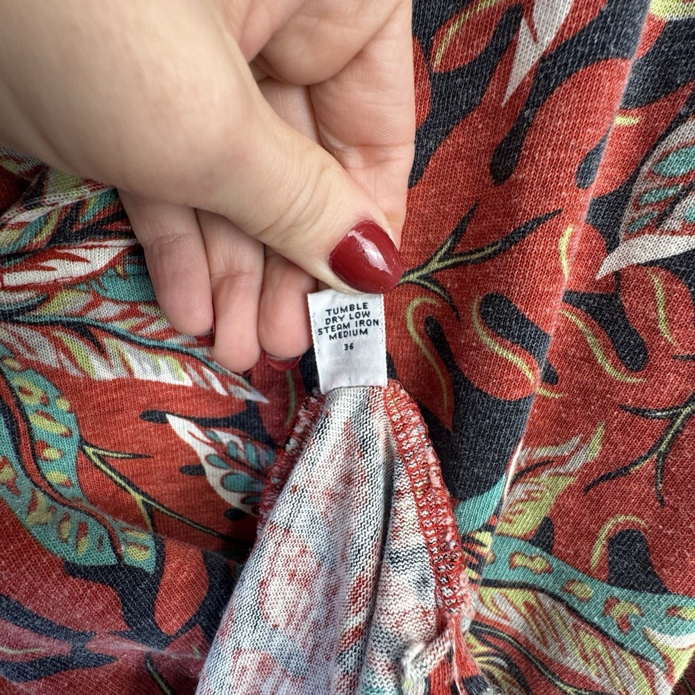 VTG Polo Sport Ralph Lauren 2XLT Red Tropical Leaf Shirt 60% Hemp 40% Cotton - Picture 15 of 16